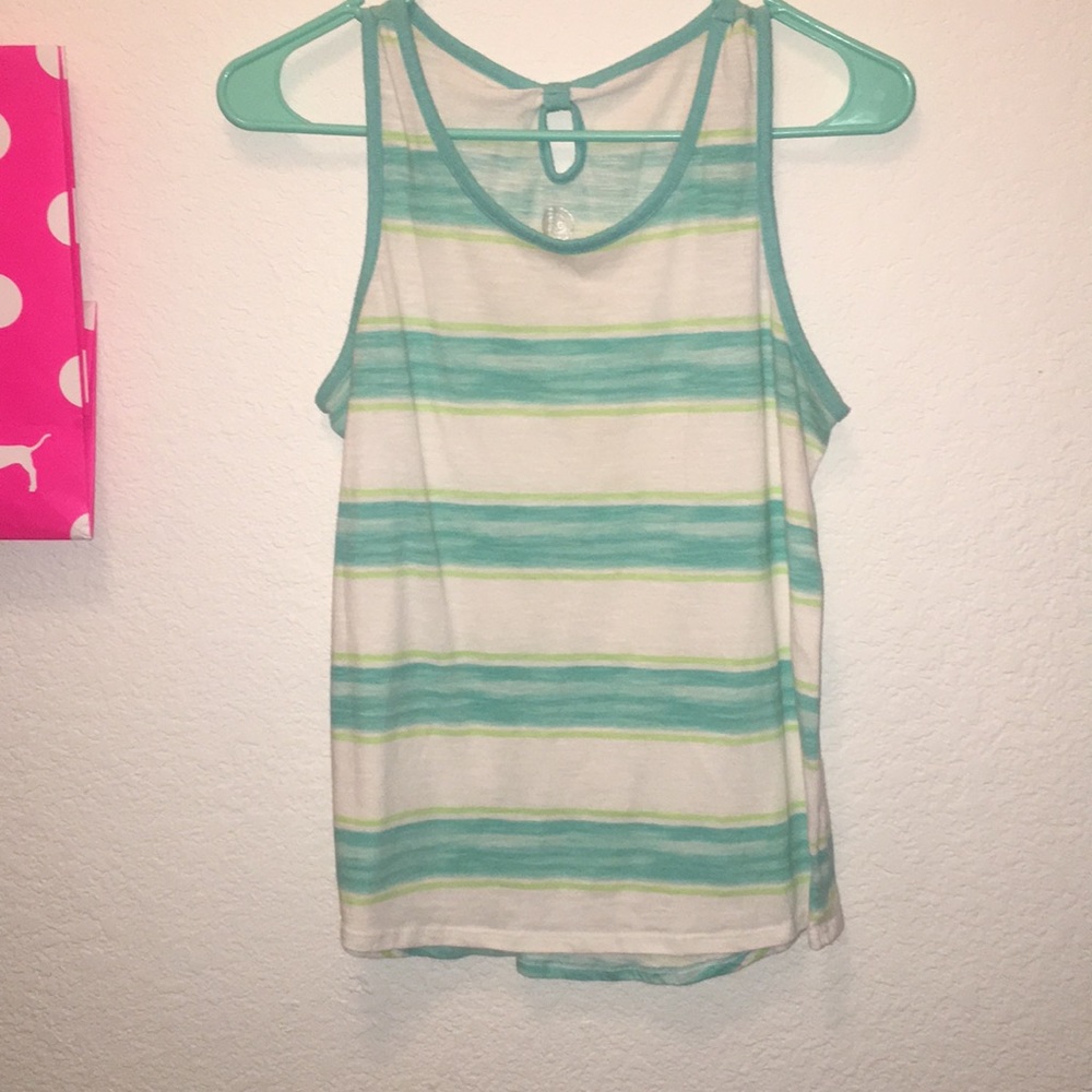 Cute blue green blue and white tank top